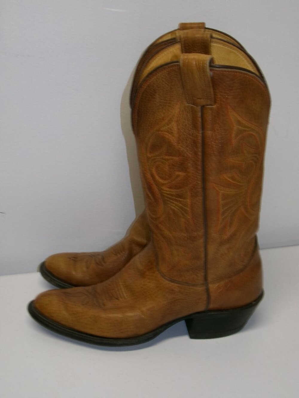 Vtg Olathe Kansas Western Cowboy Boots Men’s Size 10 D #6555 Embroidered Pull On